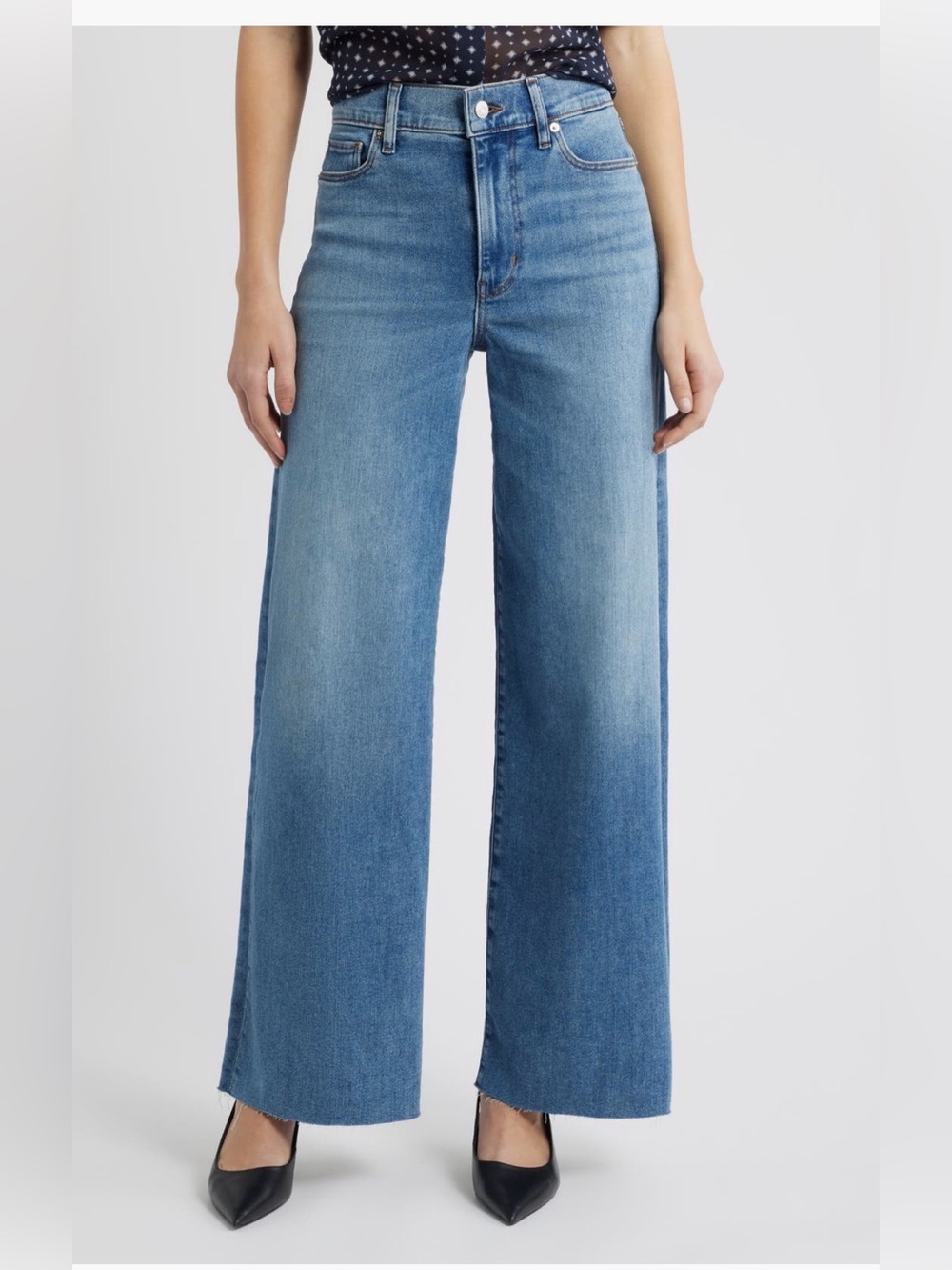 Frame Denim Faded Blue Wide-Leg Palazzo Jeans - Picture 2 of 7